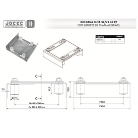 Roldana Guia Suporte Chapa Ajustável