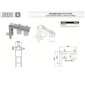 Roldana Guia Suporte em L p/ Chumbar
